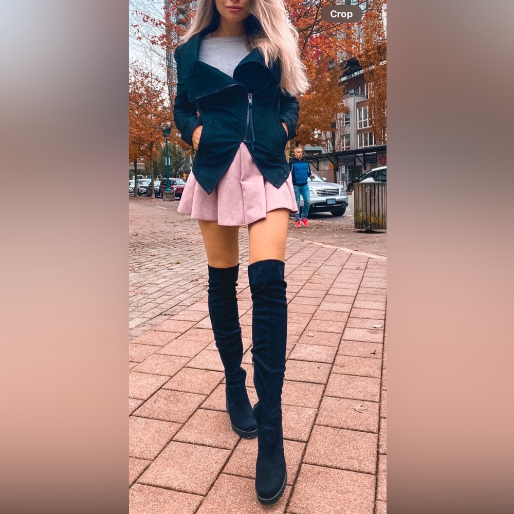 Over the knee faux suede boots